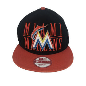 MLB Miami Marlins Snapback‎ Hat 9Fifty New Era Truckers Flat Brim Baseball Cap